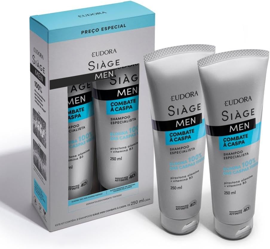 Kit Shampoo Siàge Men Combate à Caspa 250ml cada (2 unidades)