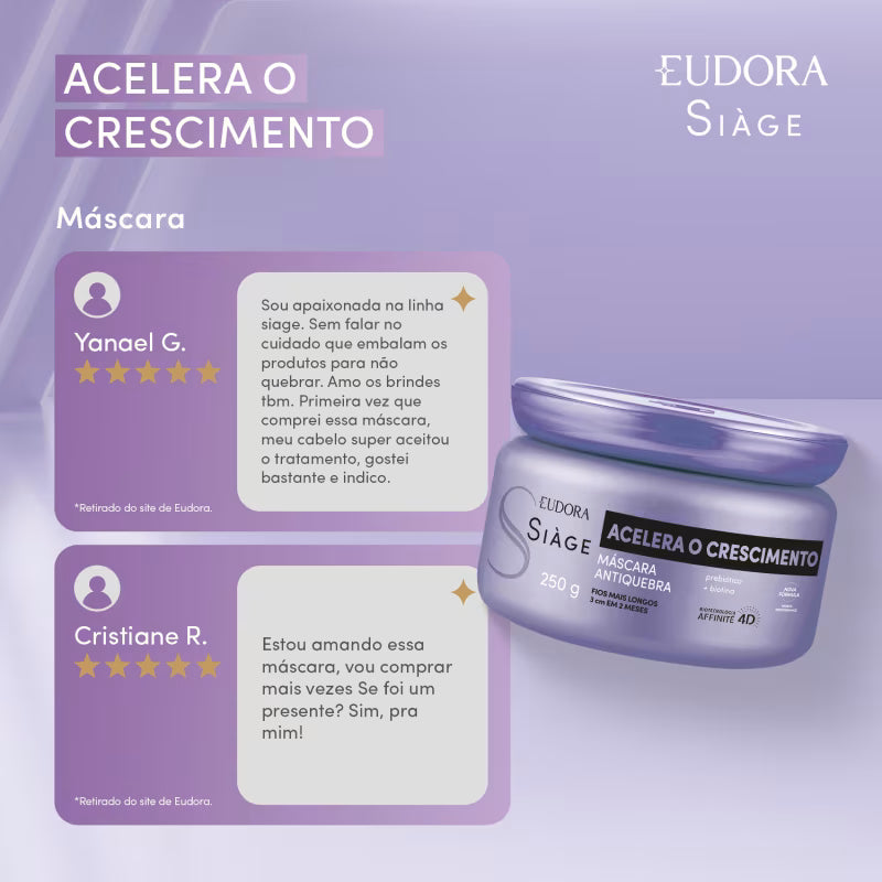 Máscara Capilar Siàge Acelera o Crescimento 250g